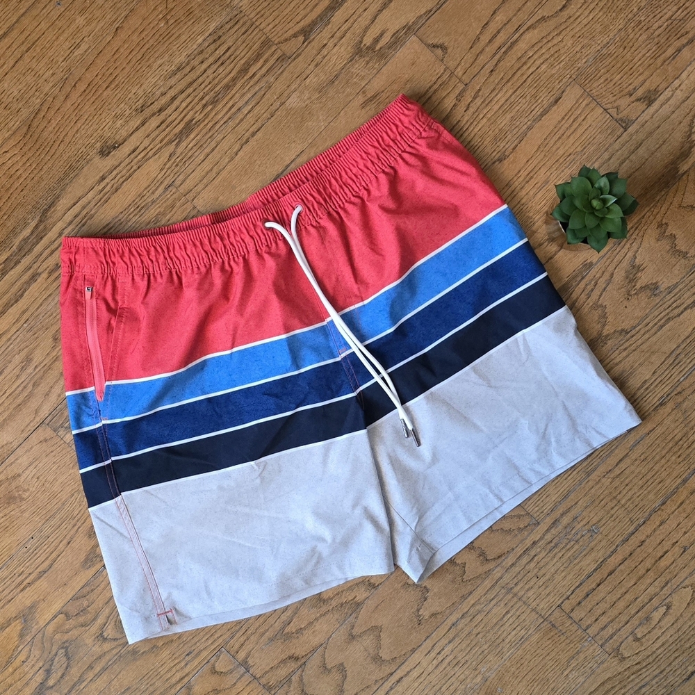 Colorful Striped Swim Shorts